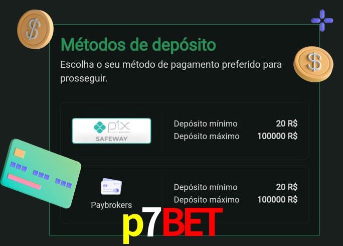 O cassino p7bet oferece uma grande variedade de métodos de pagamento